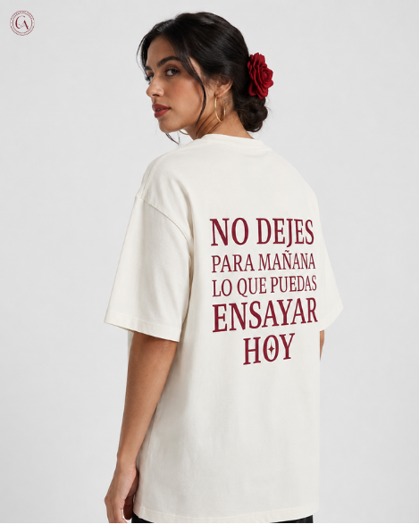 Camiseta No dejes para mañana · Oversize (S)